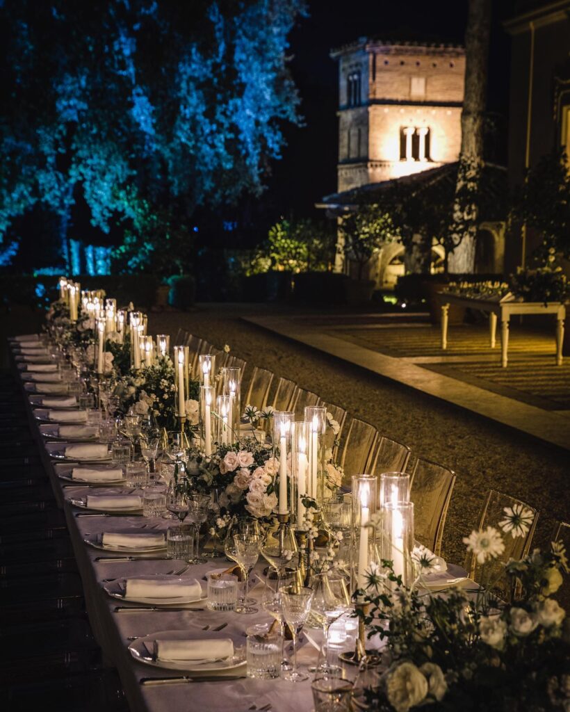 Hochzeit im freien im dunklen