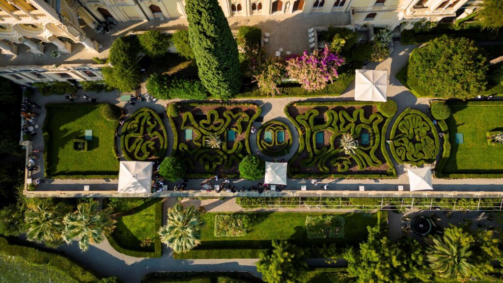 Garten Drohnenaufnahme Isola del Garda